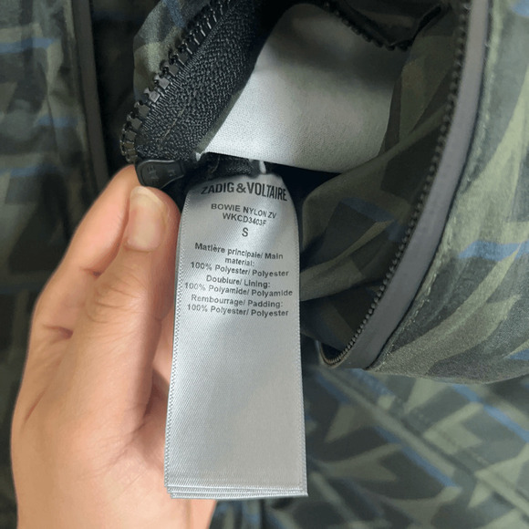 Zadig & Voltaire Puffer Jacket Womens Small Logo Streetwear Y2K - Picture 11 of 12